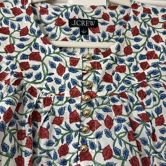 J.Crew Shirred popover top in rosewood floral CI523 - Picture 9 of 10